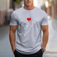 thumbnail image 1 of Yaoyar Men Valentine's Day Sketch Dog Love Print T-Shirt Round Neck Short Sleeve Top Stylish Casual Lapel Long Sleeve Down Shirts Mens Vacation, 1 of 6