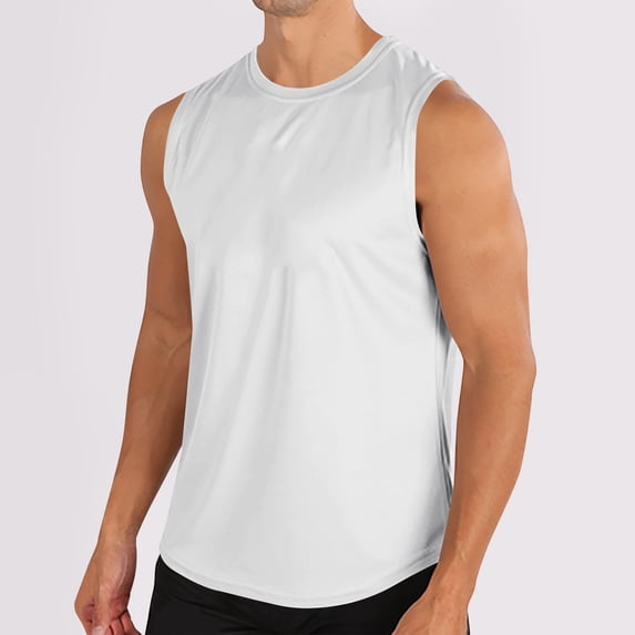 Yaoyar Men Workout Tank Tops Gym Sleeveless Shirts V Neck Fashionable Bodybuilding Muscle Tee Shirt Solid Color Tight Fitting Casual Sleeveless Fitness