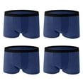 thumbnail image 1 of Yaoyar Men's 4pcs Solid Color Boxer Briefs Short Leg Underwear Pack Health to Wear Blue 3XL, 1 of 3