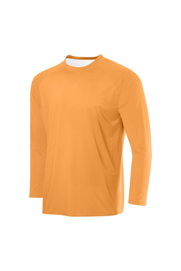 Men's Athletic Running Shirt Long Sleeve Quick Dry Sun Protection Loose Fitting Hiking Fishing Round Neck T-Shirts for Men