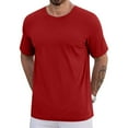 thumbnail image 1 of Yaoyar Men's Basic Solid Color Crew Neck Short Sleeve T-Shirt, Plain Design Casual Tee Light Version Short Sleeved Round Neck Top shirt, 1 of 5