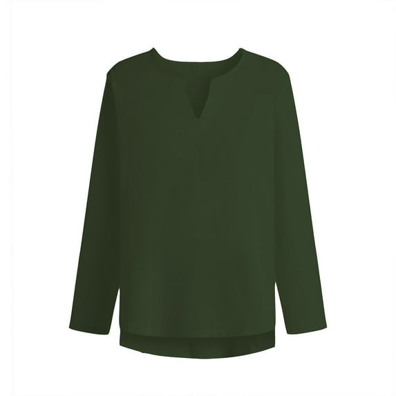 Yaoyar Men's Beach Shirt Solid Color Fashionable Loose Fitting Collarless Shirts Yoga Shirt Comfy Casual Solid Color Long Sleeve,Army Green,3XL