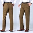 thumbnail image 1 of Yaoyar Men's Business Casual Dress Pants Solid Color Straight Leg with Button Closure Pockets Office Wear Long Trousers,L,Khaki, 1 of 6
