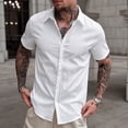 thumbnail image 1 of Yaoyar Men's Casual Button Down Shirts Short Sleeve Textured Summer Beach Shirt with Pocket, 1 of 7
