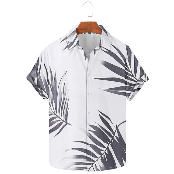 Yaoyar Men's Casual Floral Print Hawaiian Short Sleeved Lapel Button Up Shirt Summer Beach Dress Flower Shirts