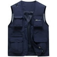 thumbnail image 1 of Yaoyar Men's Casual Lightweight Outdoor Work Multi Pockets Loose Mountaineering Tooling Outdoor Jackets Thin Sports Quick-drying Loose Vest Dark Blue XL, 1 of 2