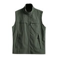 thumbnail image 1 of Yaoyar Men's Casual Lightweight Outdoor Work Safari Fishing Travel Photo Vest Multi Pockets Loose Mountaineering Tooling Outdoor Jackets Army Green 3XL, 1 of 4