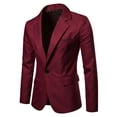 thumbnail image 1 of Yaoyar Men's Casual Solid Basic Blazer Slim Fit Suit Jackets One Button Laple Suit Business Sport Coat Wine 2XL, 1 of 4