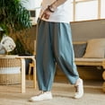 thumbnail image 1 of Yaoyar Men's Casual Solid Color Pants with Drawstring Detail and Elastic Waist Comfortable Fit for Daily Activities Long Trousers,M,Army Green, 1 of 4