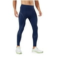 thumbnail image 1 of Yaoyar Men's Compression Fit Moisture-Wicking Quick-Dry Running Pants Slim Fit Nylon Fabric for Marathon Training Yoga Sports Pants,S,Navy, 1 of 7