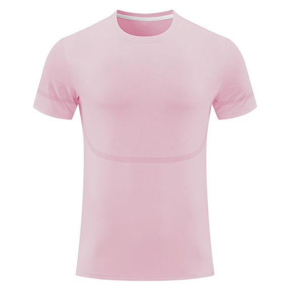 Yaoyar Men's Compression Fit Short Sleeve Crew Neck Top Stretch Casual Tee Body Contouring Athletic Shirt Summer Breathable Mesh Elastic Slim Comfortable Sport Casual Short Sleeved