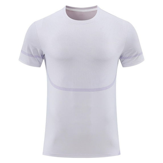 Yaoyar Men's Compression Fit Short Sleeve Crew Neck Top Stretch Casual Tee Body Contouring Athletic Shirt Summer Breathable Mesh Elastic Slim Comfortable Sport Casual Short Sleeved