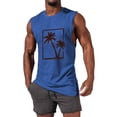 thumbnail image 1 of Yaoyar Men's Crew Neck Tank Tops, Fashion Printed Pullover, Casual Sports Activewear, Outdoor Running Training Sleeveless Tees, Fitness Workout Vest,Blue,M, 1 of 5