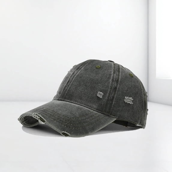 Yaoyar Men's Distressed Washed Baseball Cap Pure Cotton Adjustable Closure Vintage Faded Denim Dad Hat