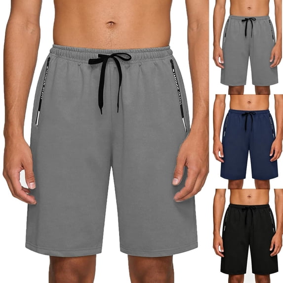 Yaoyar Men's Drawstring Elastic Waist Pocket Running Shorts Quick Dry Breathable Lightweight Athletic Sweatpants Sports Gym Shorts
