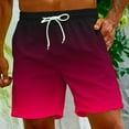 thumbnail image 1 of Yaoyar Men's Drawstring Pocket Gradient Print Beach Shorts Five Point Breathable Fast Drying Summer Bottoms, 1 of 9