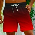 thumbnail image 1 of Yaoyar Men's Drawstring Pocket Gradient Print Beach Shorts Five Point Breathable Fast Drying Summer Bottoms, 1 of 9