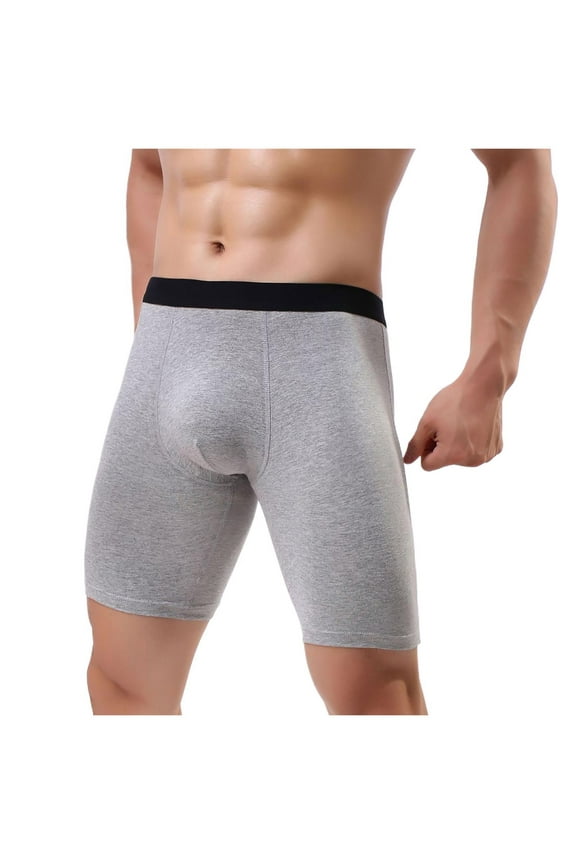 Men's Extended Boxer Briefs Cotton ComfortSoft Boxer Brief for Men, Moisture-Wicking Breathable Gray XL