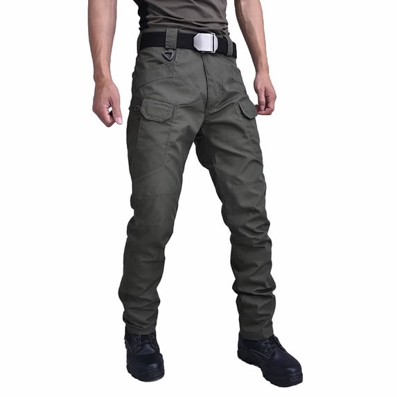 Yaoyar Men's Fall Season Utility Work Pants with Multiple Cargo Pockets Durable Abrasion Resistant Fabric for Outdoor Activities Long Pants,S,Green