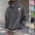 thumbnail image 1 of Yaoyar Men's Fall Winter Coconut Print Hooded Drawstring Pullover with Pocket, Casual Sweatshirt with Tropical Graphic for Seasonal Style, 1 of 4