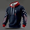 thumbnail image 1 of Yaoyar Men's Fall Winter Cross Print Long Sleeve Hooded Sweatshirt, Cozy Pullover with Bold Graphic for Seasonal Streetwear Style, 1 of 3