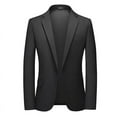 thumbnail image 1 of Yaoyar Men's Fashion Personality Casual Solid Color Classic Suit Slim One Button Notch Lapel Blazer Jacket Black 4XL, 1 of 4