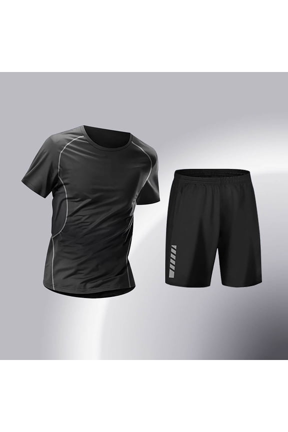 Men's Fitness Apparel Set Quick-drying Compression Suit High-elasticity Running Training Basketball Suit Morning Run Suit Spring, Summer Autumn Cycling Suit Set