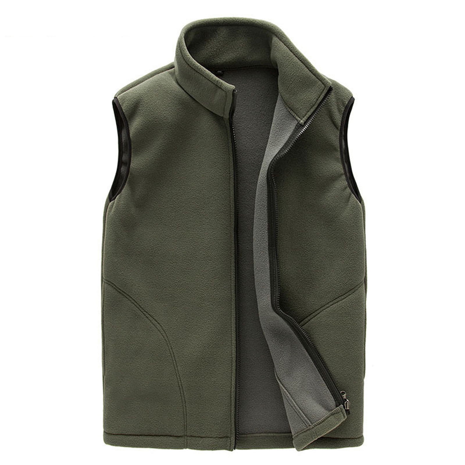 Argstar Men's Fleece Vest - Lightweight Sleeveless Gilet With 6 Pockets, Full Zip, Wine Color, Size L