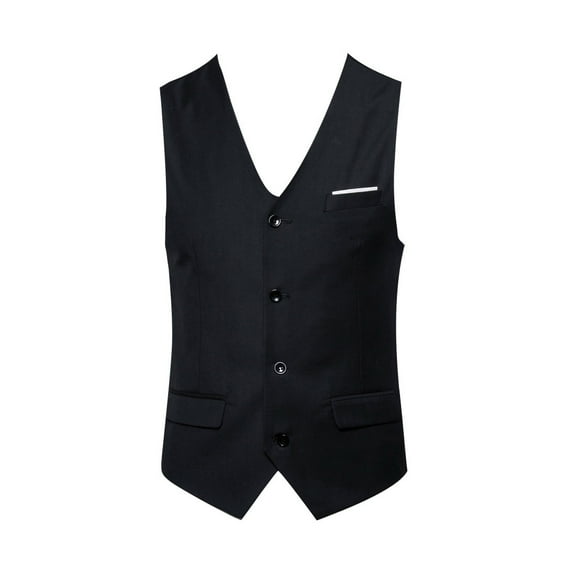 Yaoyar Men's Formal Dress Business Slim Fit Sleeveless Jacket Suit Vest Waistcoat Winter Formal Bussiness Tuxedo Suit Waistcoat Vest Jacket Top Coat Black 3XL