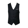 thumbnail image 1 of Yaoyar Men's Formal Dress Business Slim Fit Sleeveless Jacket Suit Vest Waistcoat Winter Formal Bussiness Tuxedo Suit Waistcoat Vest Jacket Top Coat Black 5XL, 1 of 4