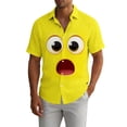 thumbnail image 1 of Yaoyar Men's Fun Summer Hawaiian Shirts Funny Facial Expression Button Down Shirt Printed Fashion Short Sleeve Tops Vacation & Beach, 1 of 5