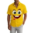 thumbnail image 1 of Yaoyar Men's Fun Summer Hawaiian Shirts Funny Facial Expression Button Down Shirt Printed Fashion Short Sleeve Tops Vacation & Beach, 1 of 5