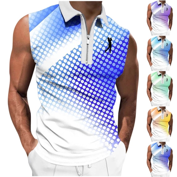 Yaoyar Men's Golf Tank Tops Half Zip Sleeveless Undershirts Summer Casual Zipper Sports Athletic Tees Shirts