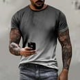 thumbnail image 1 of Yaoyar Men's Gradient T Shirt Short Sleeve Round Neck Tee Summer Tops Dark Gray,4XL, 1 of 6