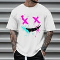 thumbnail image 1 of Yaoyar Men's Halloween Graphic Crewneck Short Sleeve T-Shirt Spooky Skull Pumpkin Bat Print Casual Lightweight Tee for Party, 1 of 4