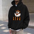 thumbnail image 1 of Yaoyar Men's Halloween Print Hooded Long Sleeve Sweatshirt, Casual Pullover Top with Spooky Graphic for Fall Festive Wear, 1 of 4