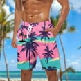 thumbnail image 1 of Yaoyar Men's Hawaiian Print Beach Shorts Elastic Drawstring Waist Side Pockets Quick Dry Swim Trunks, 1 of 5