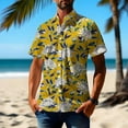 thumbnail image 1 of Yaoyar Men's Hawaiian Print Short Sleeve Button Down Turndown Collar Shirt, Tropical Vacation Top, Beach Resort Wear Tee Blouse TShirt, 1 of 4