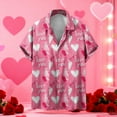 thumbnail image 1 of Yaoyar Men's Hawaiian Shirt Valentines Day Heart Short Sleeve Beach Button Down Causal Top Print Tropical Hawaii Shirts, 1 of 5