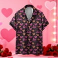thumbnail image 1 of Yaoyar Men's Hawaiian Shirt Valentines Day Heart Short Sleeve Beach Button Down Causal Top Print Tropical Hawaii Shirts, 1 of 5