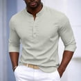 thumbnail image 1 of Yaoyar Men's Henley Shirt Long Sleeve Loose Button up Shirts Basic Tee 2026 Summer Hippie Casual Beach, 1 of 8