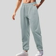 thumbnail image 1 of Yaoyar Men's High-Rise Breathable Straight Leg Casual Pants with Drawstring Elastic Waist and Side Pockets for Daily Wear Trousers,S,Blue, 1 of 6