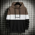 thumbnail image 1 of Yaoyar Men's Hoodies Drawstring Sweatshirt Men Sweatshirt Color Spliced Long Sleeve Top Young Men's Loose Seatershirt,Coffee,3XL, 1 of 3