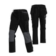 thumbnail image 1 of Yaoyar Men's Industrial Grade Work Trousers Color Block Design with Multiple Reinforced Pockets Detachable Tool Pouches for Construction Labor Full Length Pants,XL,Black, 1 of 4
