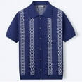 thumbnail image 1 of Yaoyar Men's Knit Shirts Short Sleeve Button Down Shirt Casual Button Up Cardigan Short Sleeved Lapel Top Vintage Summer Beach Shirts, 1 of 8
