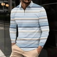 thumbnail image 1 of Yaoyar Men's Lapel Shirts Long Sleeve 2025 Casual T-Shirts Blouse Striped Printed Color Block Shirt Pullover, 1 of 5