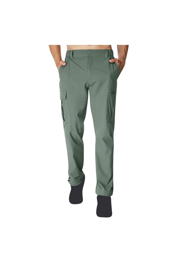 Men's Lightweight Hiking Pants Breathable Moisture Wicking Solid Color for Outdoor Trekking and Walking Adventure Trousers,M,Green