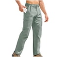 thumbnail image 1 of Yaoyar Men's Lightweight Hiking Pants Water Wind Resistant with Multiple Cargo Pockets Loose Fit Straight Leg Outdoor Trousers,XL,Green, 1 of 4