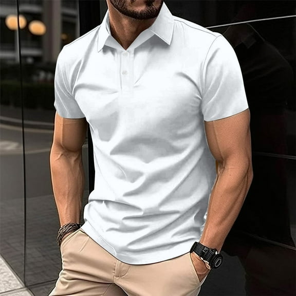 Yaoyar Men's Linen Henley Shirt Short Sleeve Turn Down Collar Buttons T-Shirt Blouse Tops Casual Summer T Shirts