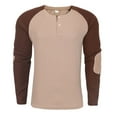 thumbnail image 1 of Yaoyar Men's Long Sleeve Waffle Henley Casual Henley T-shirts for Men Fashion Patchwork Top 3 Button Shirts Trendy Clothes,Khaki,XL, 1 of 5